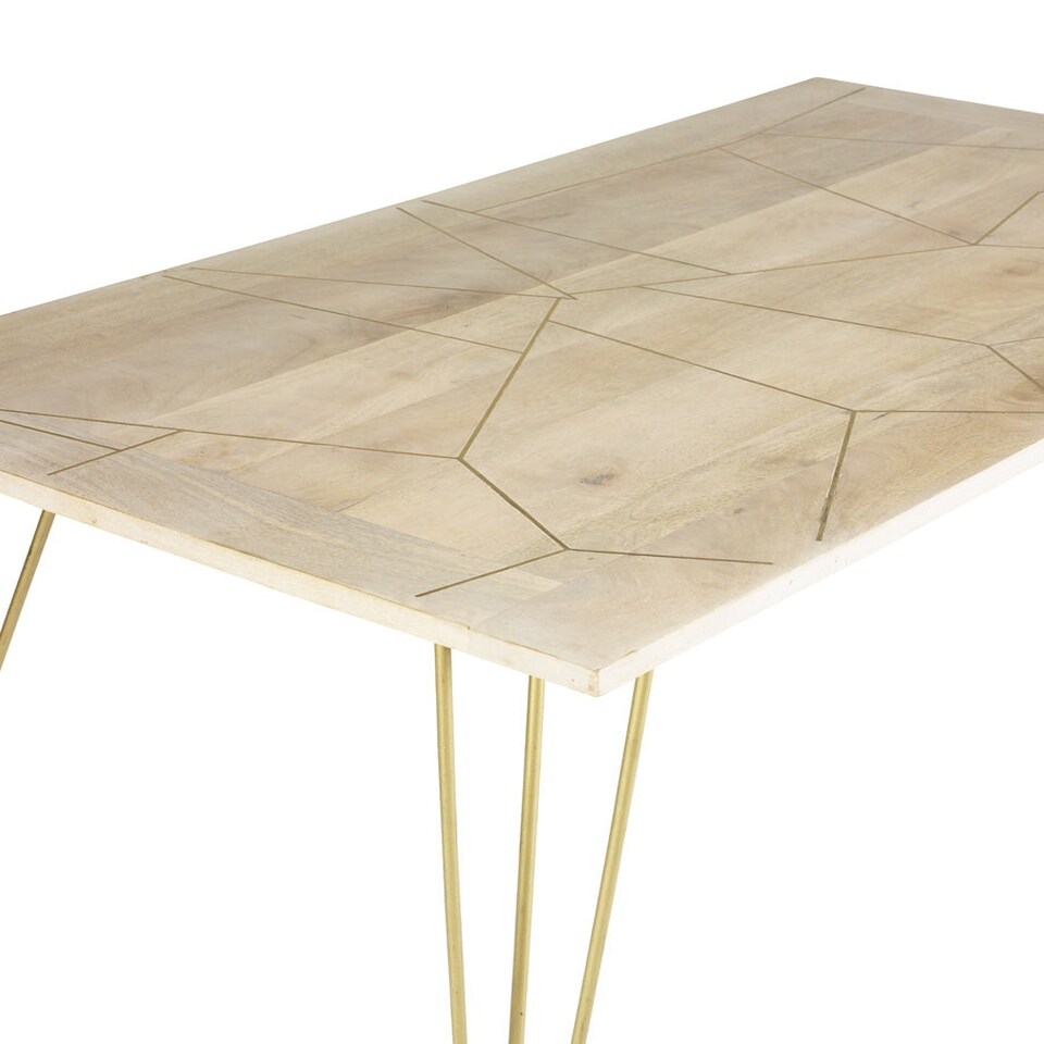 image 1 of Rectangular 6 Seater Dining Table Barbuto Light Mango