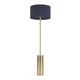 image 3 of ValueLights Lexy Antique Brass Dimmable Floor Lamp with Navy Blue Shade | Blue