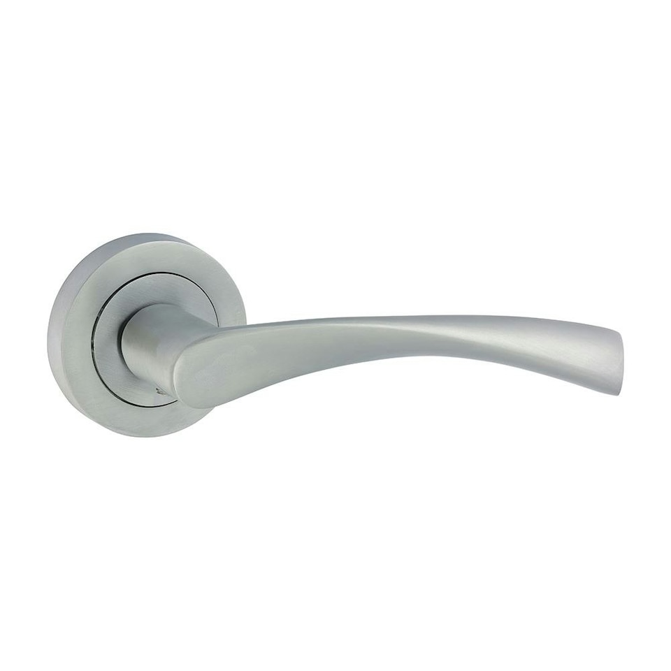 image 1 of Timco - Edleston Lever On Rose Handles - Satin Chrome (Size 51mm - 2 Pieces) | Chrome