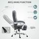image 7 of HOMCOM Office Chair with 6-point Massage and Heat, Fabric Computer Desk Chair with Reclining Backrest, High Back, Height Adjustable, Swivel Wheels, Footrest, Remote, for Home, Grey