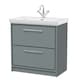 image 1 of Bathroom Floor Standing 2-Drawer Vanity, Fireclay Basin, Grey, 800mm | Grey | Monument Grey | 1