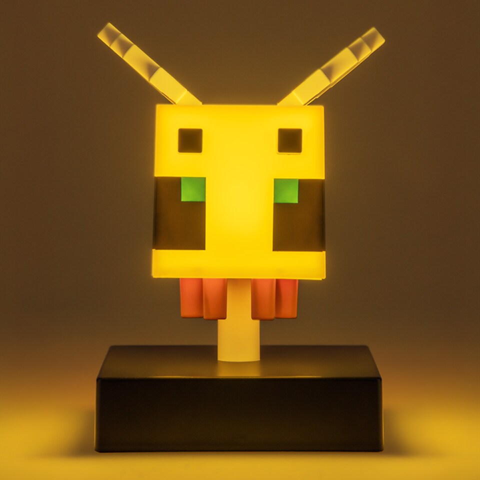 image 1 of Minecraft Bee Icon Light, 11cm LED Figure Lamp, Battery Powered Night Light for Bedroom or Gaming Decor Gift, Paladone