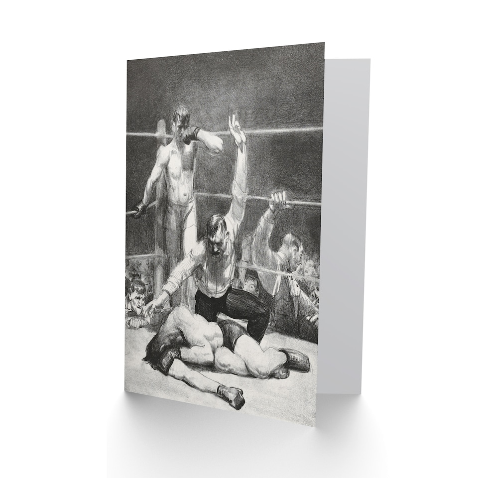image 1 of George Bellows Counted Out First Stone Boxing Art Greeting Card
