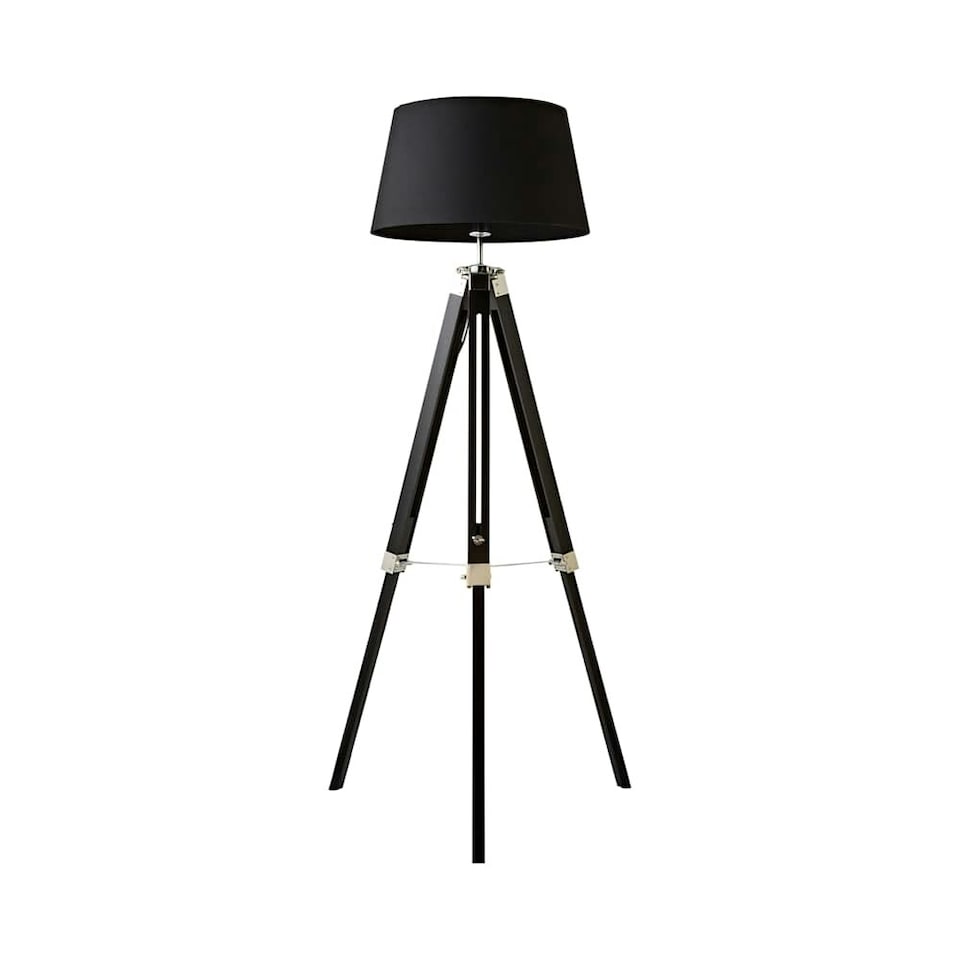 image 1 of ValueLights Clipper Tripod Black Floor Lamp