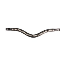Hy ProPresicce Signature Leather Curved Horse Diamante Browband | Black | Black | Cob | 1