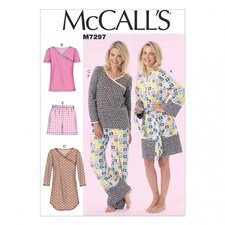McCall's 7297 Paper Sewing Pattern – Women’s Dresses, Robes, Trousers, Pyjamas, Shorts & Tops, Size B5 (8–10–12–14–16), Easy