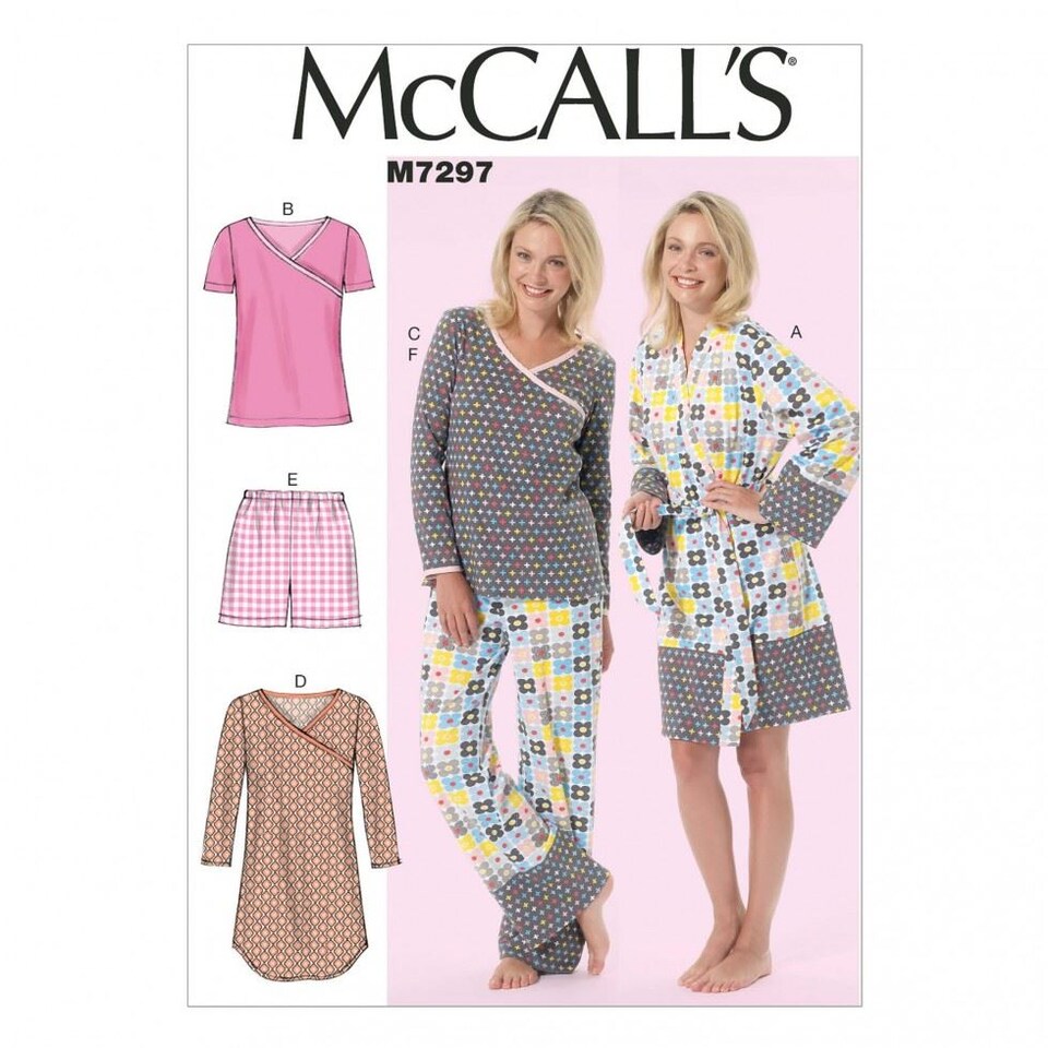 image 1 of McCall's 7297 Paper Sewing Pattern – Women’s Dresses, Robes, Trousers, Pyjamas, Shorts & Tops, Size B5 (8–10–12–14–16), Easy