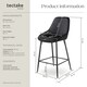 image 6 of Bar Stool Siera with backrest, padding and soft fabric | Black | Velvet look black/black | 54 x 49 x 100 cm | 4