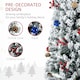 image 4 of HOMCOM 7ft Pre Lit Artificial Christmas Tree Holiday Decor with 250 Colourful LED Lights and 592 Snow Flocked Tips, Pine Cone, Berry, Ball Tree Decoration