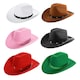 image 2 of Star Studded Cowboy Hat – Western Fancy Dress Accessory (Comes in Multiple Colours) Red | One Size
