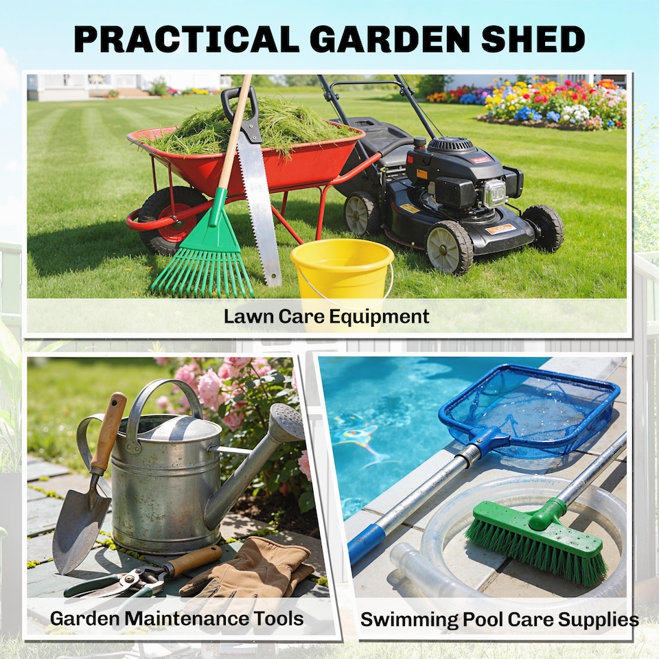 image 1 of Outsunny Lean to Garden Shed 4'x5' Plastic Tool Storage House w/ Lockable Door | Grey