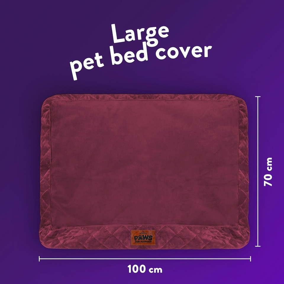 image 1 of Paws for Slumber Pet Bed Cover, Burgundy, Large