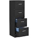image 2 of HOMCOM File Cabinet with 4 Drawers for Home Office, Vertical Filing Cabinet with Lock, Adjustable Hanging Bar for A4 and Letter Size, Black Wood Effect