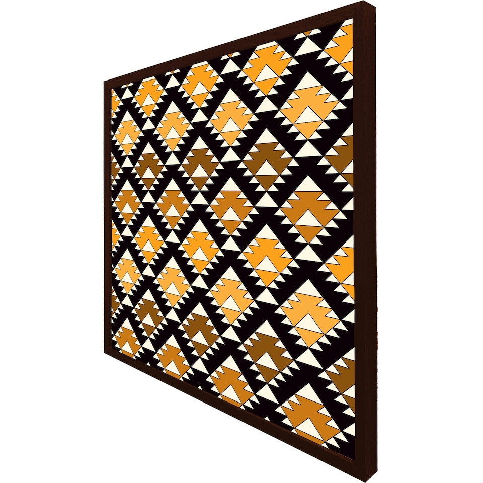 image 1 of Repeated triangles geometric background (Picture Frame) Brown | M