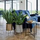 image 3 of Zendaya Embossed Metal Planter with Stand Silver