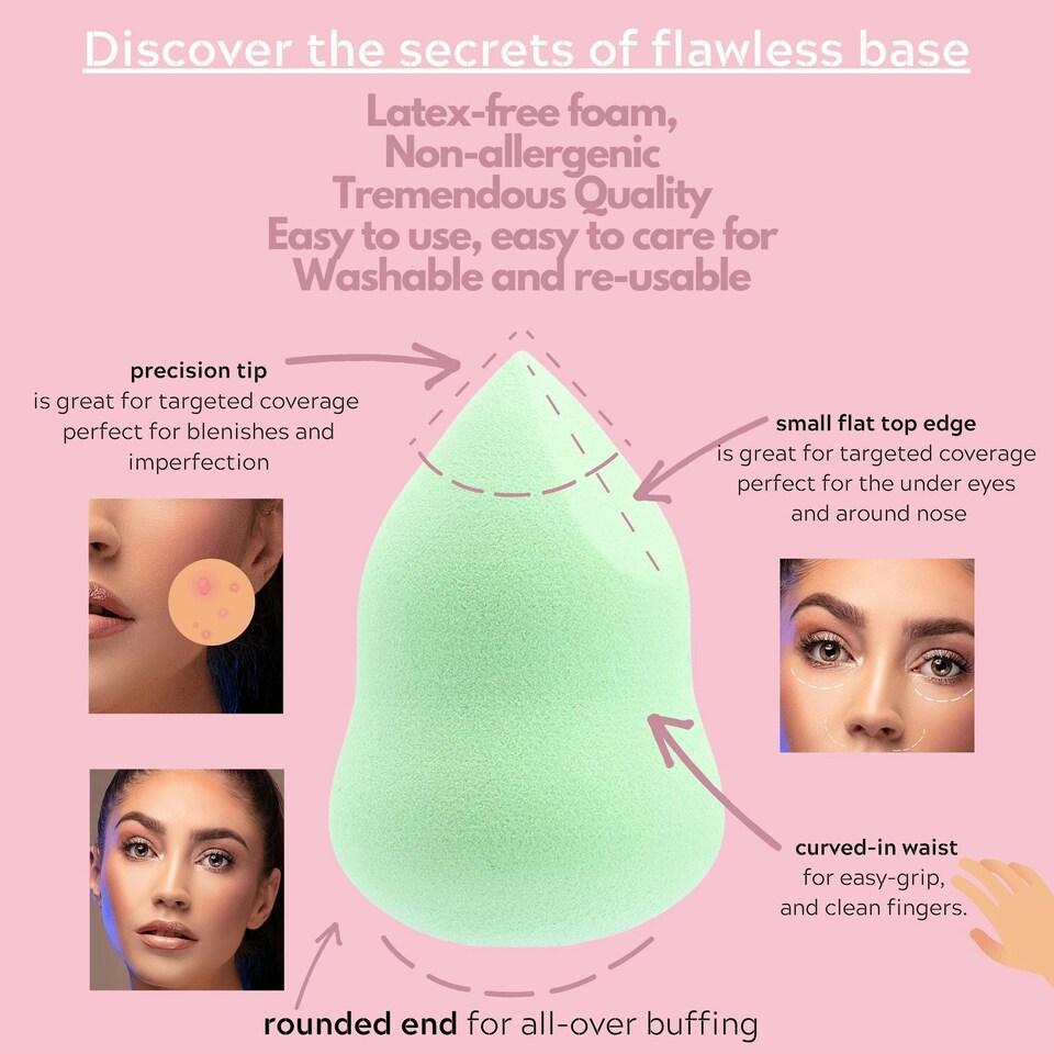 image 1 of Nanshy 4-in-1 Marvel Makeup Blending Sponge - Mint Green