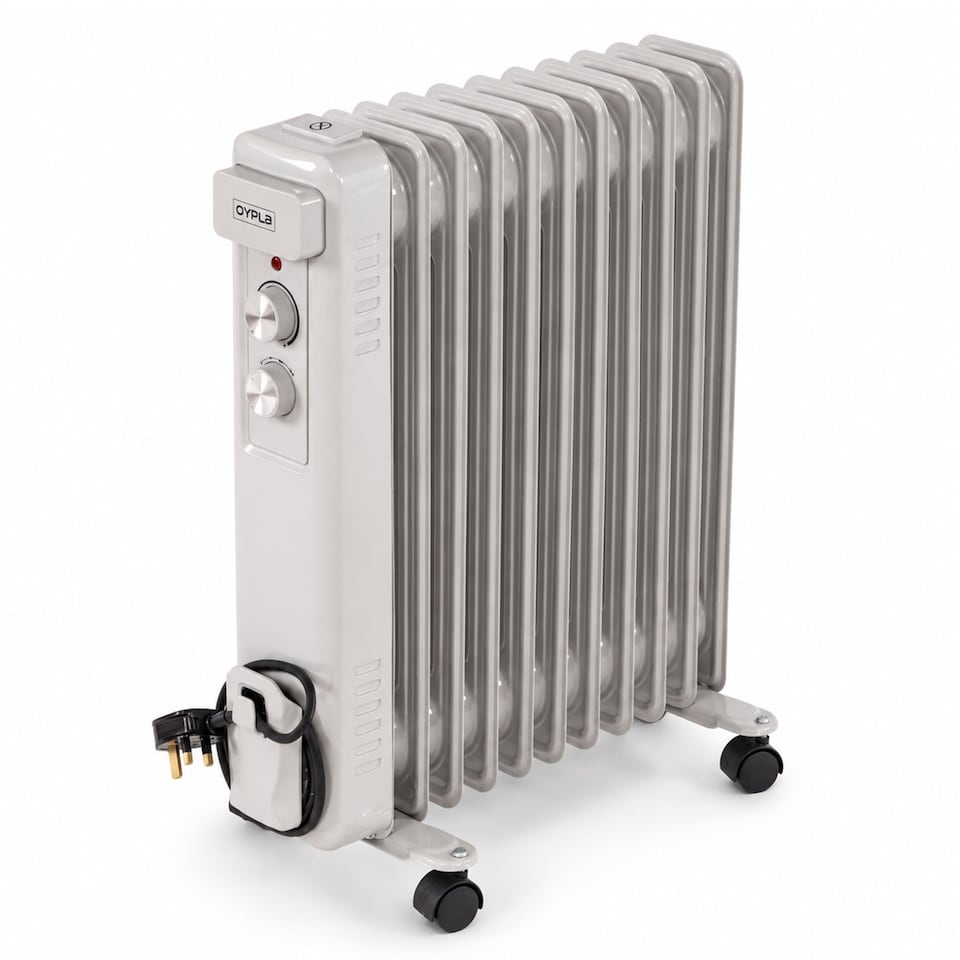 image 1 of 2500W 11 Fin Portable Oil Filled Radiator Electric Heater