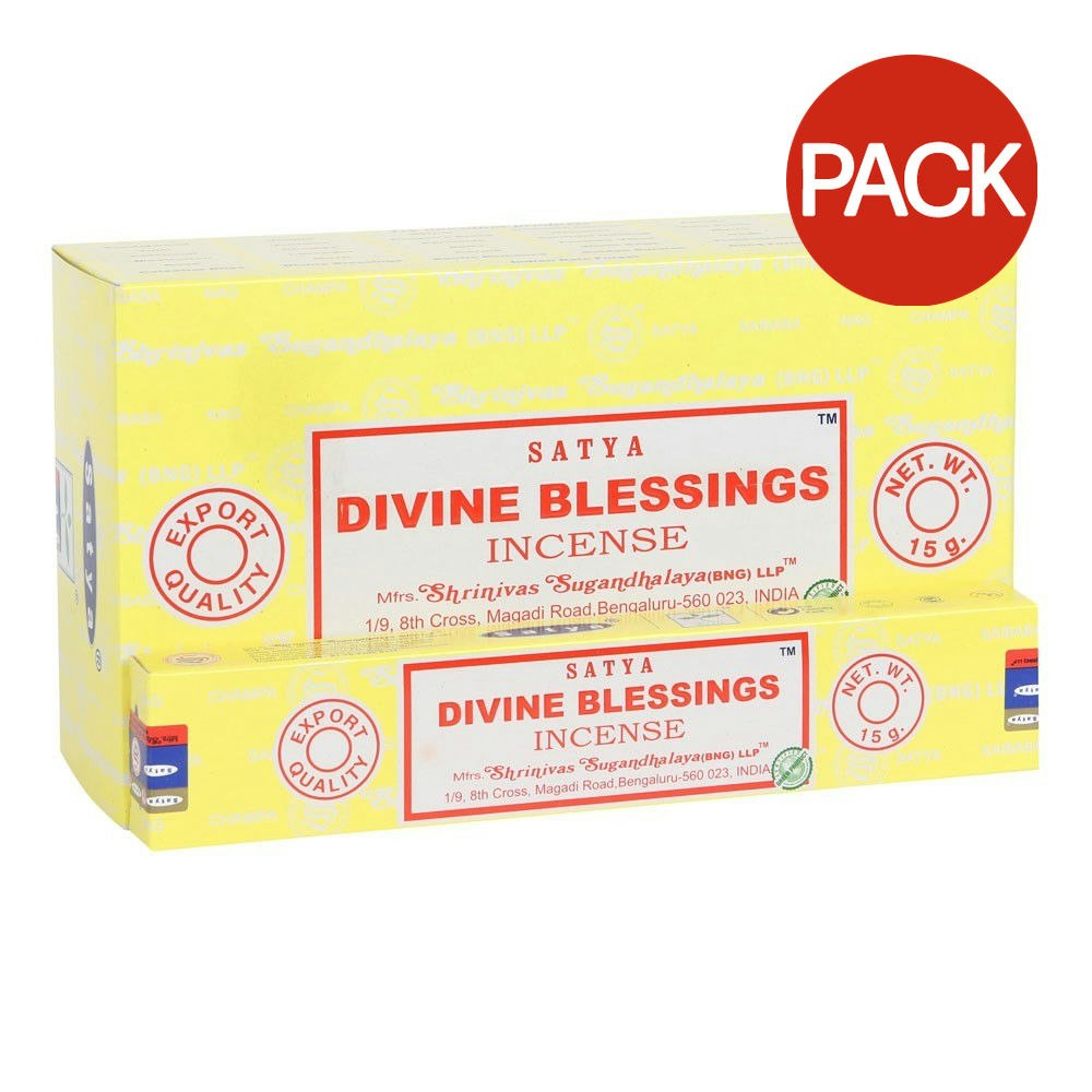 Satya Divine Blessings Incense Sticks (Pack of 120) - Yellow - One Size