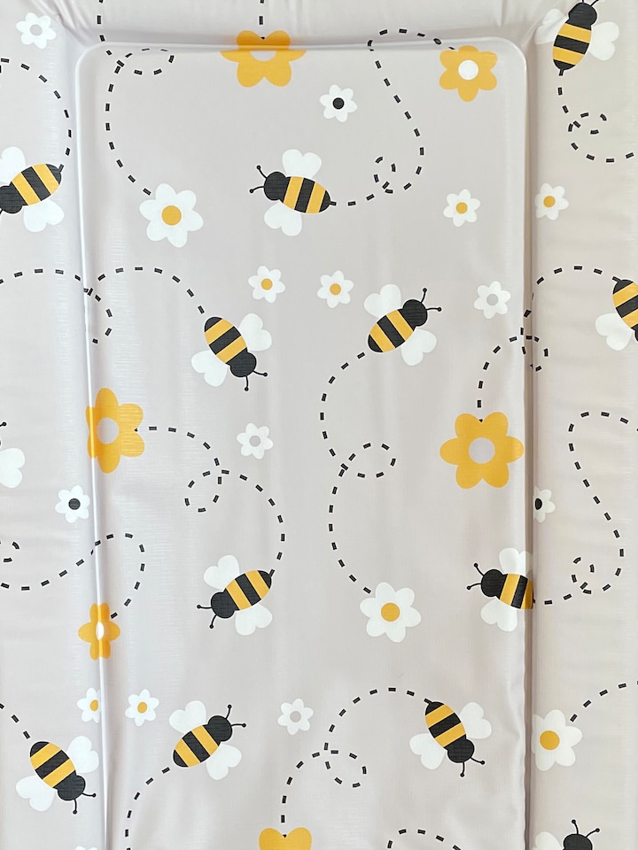 image 1 of Babybase Padded Changing Mat 74 x 46cm Grey Bee