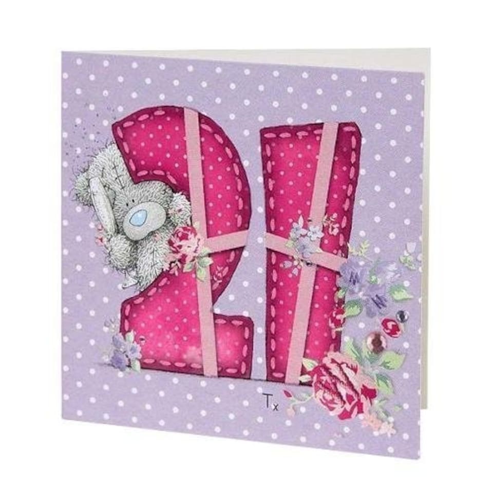 image 1 of 21st Birthday Me to You Bear Gift Tag