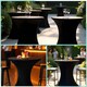 image 7 of 1pc Cocktail Spandex Tablecloth, Table Cover with Leg Pockets - 32" Round