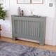 image 7 of Vida Designs Chelsea Radiator Cover Painted MDF Slatted Cabinet, Grey, 112cm