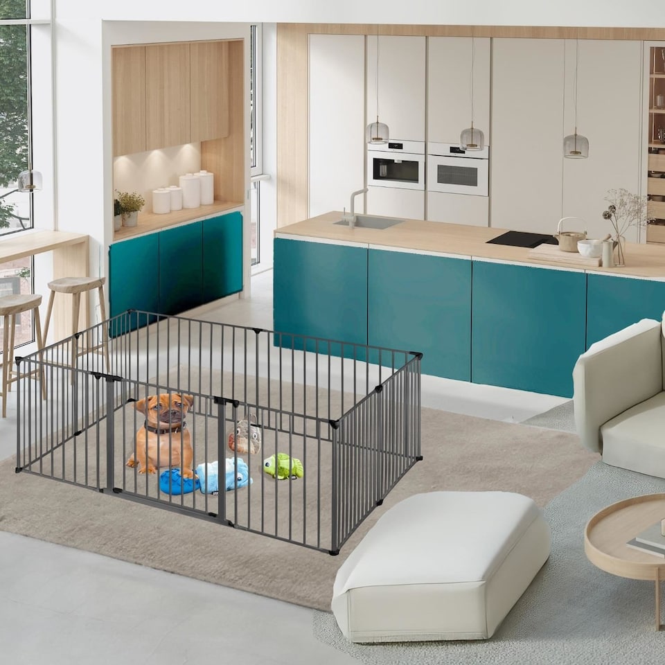 image 1 of Bettacare Pet Pen with Mat, 92cm x 92cm, Grey, 70cm High | Grey