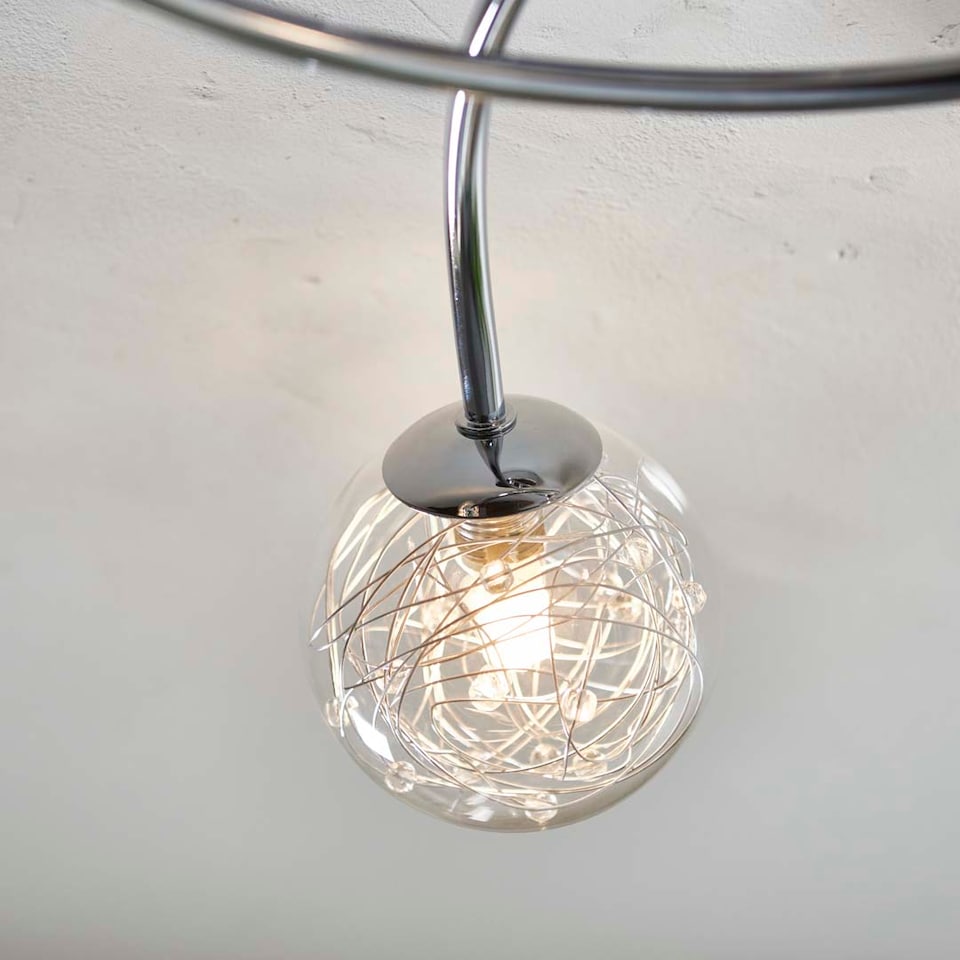 image 1 of Jaymie 3-Light Chrome Semi-Flush Ceiling Light