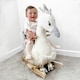 image 8 of HOMCOM Cute Kids Ride-On Rocking Swan w/ Sound Handlebars Seat Belt Plush Body