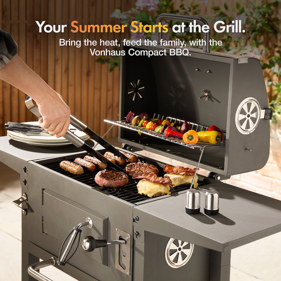 image 1 of VonHaus Charcoal BBQ Compact Portable Barbecue