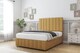 image 2 of Sloomy Langston Mustard Plush Divan Bed With Mattress 2 Drawers Left Side With 54" Floor Standing Headboard & 12" Matching Footboard 5' King | Gold | Mustard | King | 1
