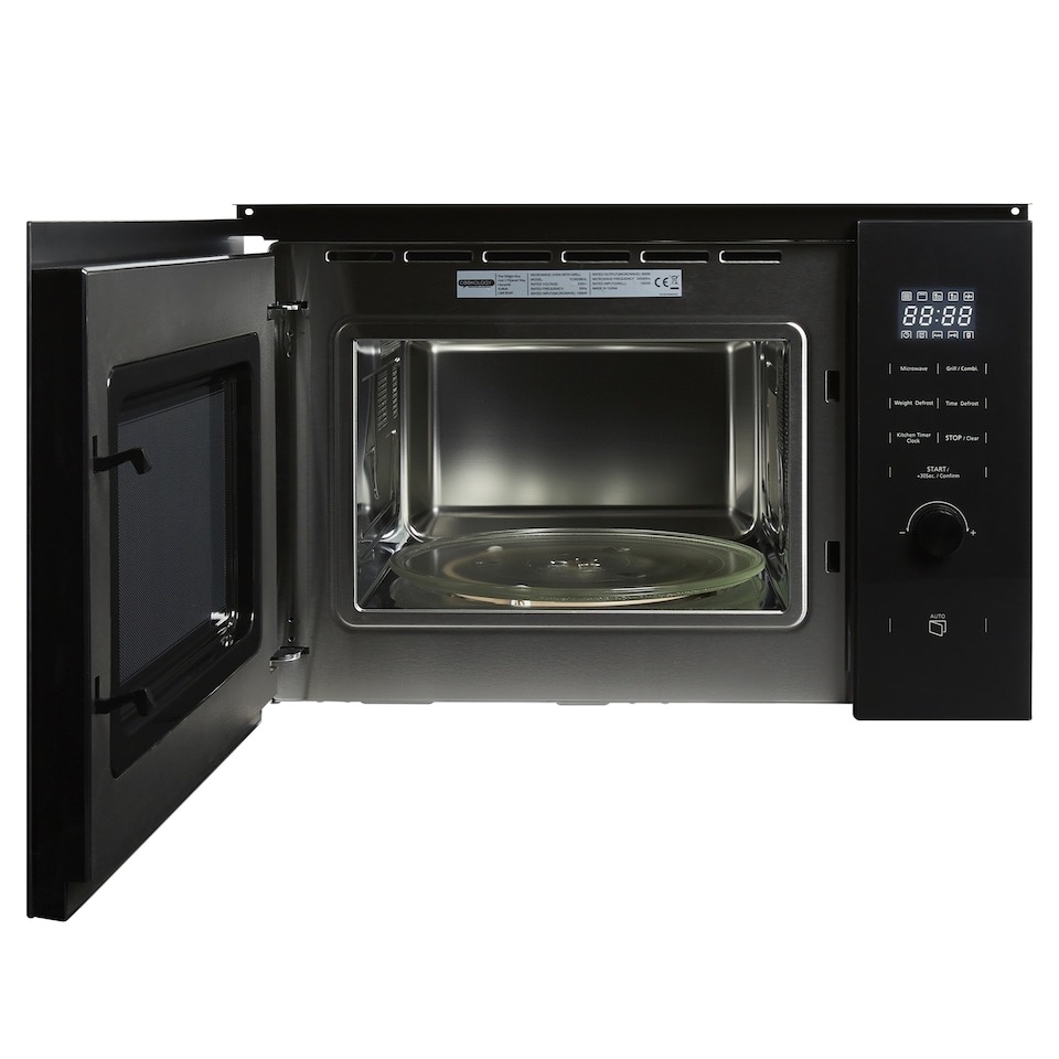 image 1 of Cookology 900W Built-in Microwave with Grill 25L Integrated Design - TCM25BGL Black