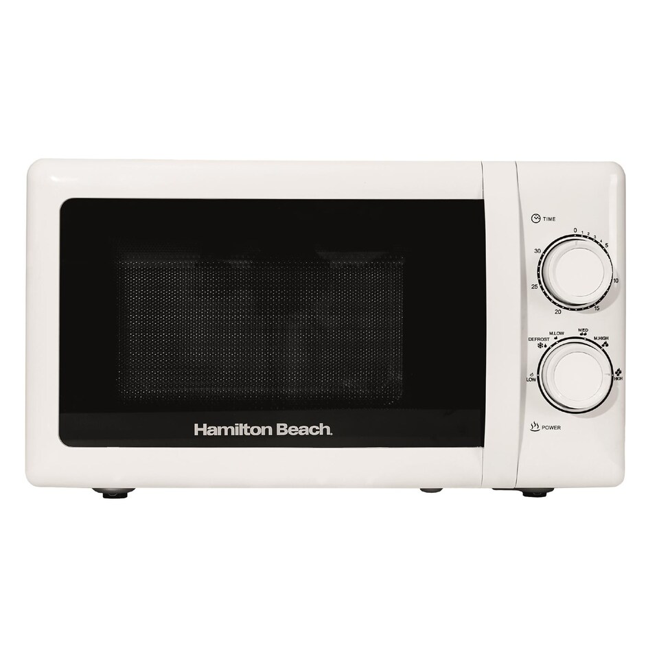 image 1 of Hamilton Beach 20L Manual White Microwave With Stainless Steel Cavity