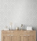 image 6 of Crown M1756 Estelle Damask Wallpaper, Grey