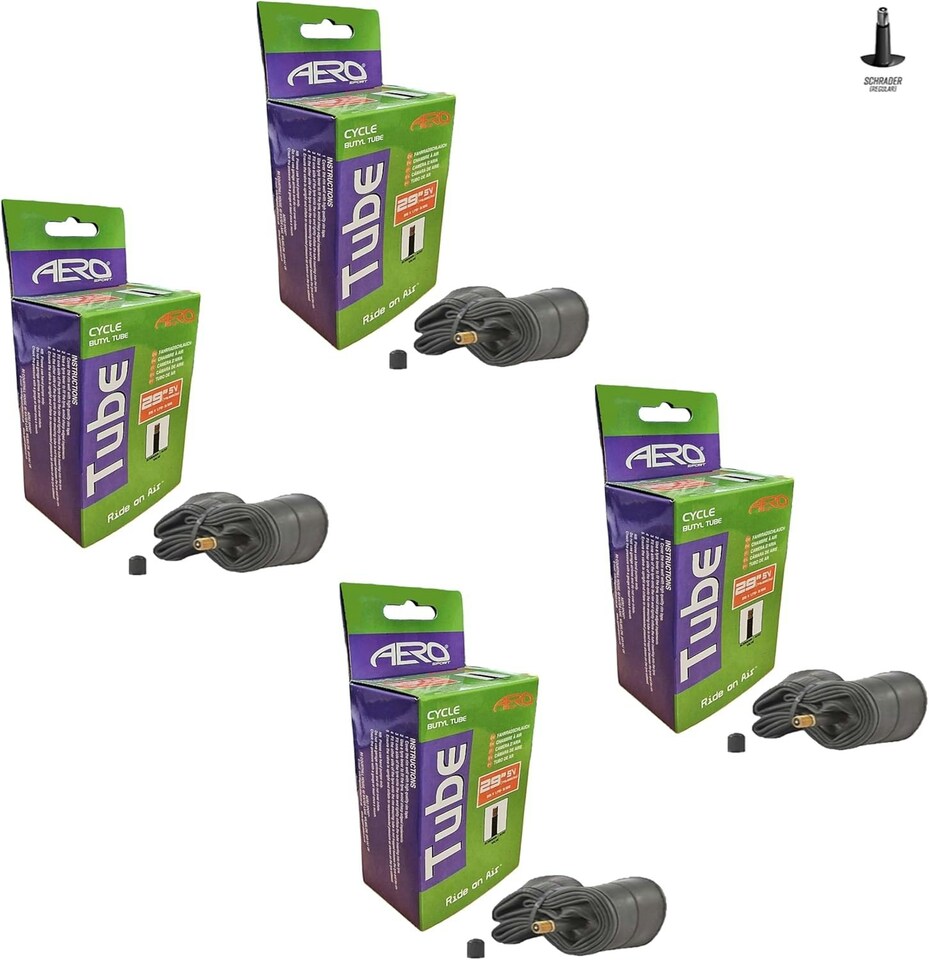 image 1 of AWE Set x 4 Butyl Rubber 29" MTB/E-Bike Inner Tube 29 x 1.75-2.125 Schrader Valve