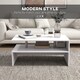 image 4 of HOMCOM Coffee Table with Storage, 2-Tier Centre Table, Modern Living Room Table with Open Shelf and Aluminium Poles, White | White