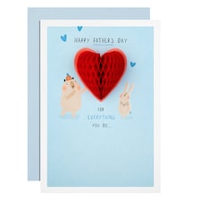 Hallmark Father's Day Card - Cute Design with Honeycomb Heart