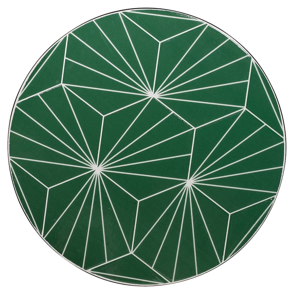 image 1 of 60cm Round Mosaic Ceramic Garden Bistro Table | Multi | Geometric Green | 1