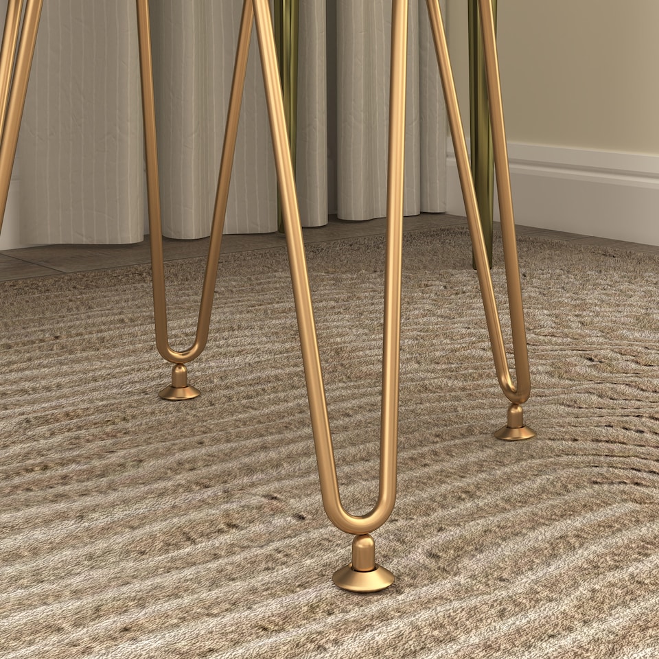 image 1 of HOMCOM 5L Velvet Storage Ottoman, Modern Round Footstool with Metal Hairpin Legs and Removable Lid, Dressing Table Stool Side Table for Hallway, Bedroom, Living Room, 33 x 33 x 43 cm, Green