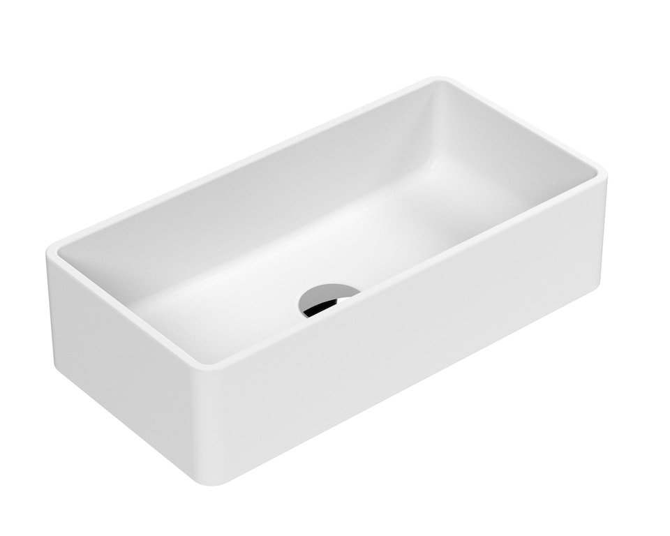image 1 of Countertop Vessel Basin for Modern Bathroom Vanity, Matt White, 465mm | White | Matt White | 235 x 465 x 120mm | 1