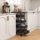 image 5 of HOMCOM Kitchen Storage Trolley Mobile Utility Cart for Kitchen Office Black | Black