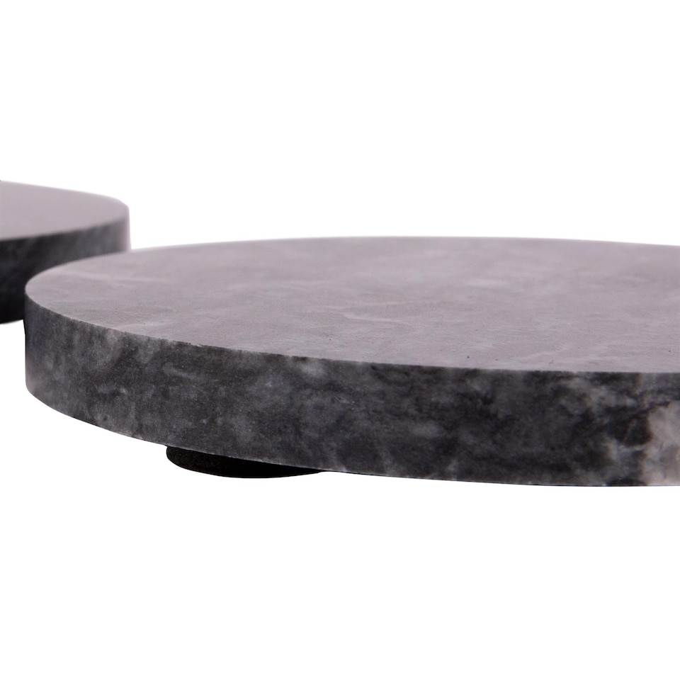 image 1 of Argon Tableware Marble Round Coasters - 10cm - Black - Pack of 6