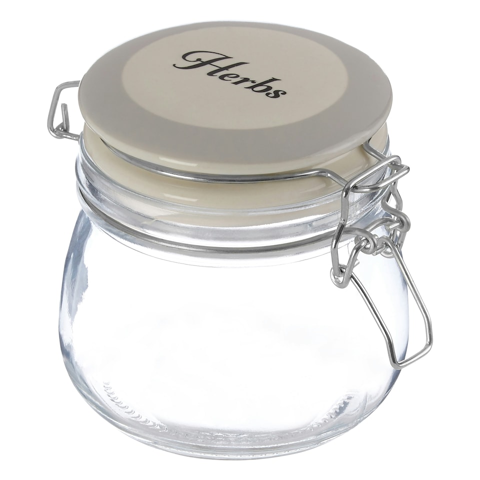 image 1 of Interiors By Premier Stylish Herbs Storage Jar, Durable Glass Jar With Lid For Kitchen Counter, Versatile Airtight Storage Jar
