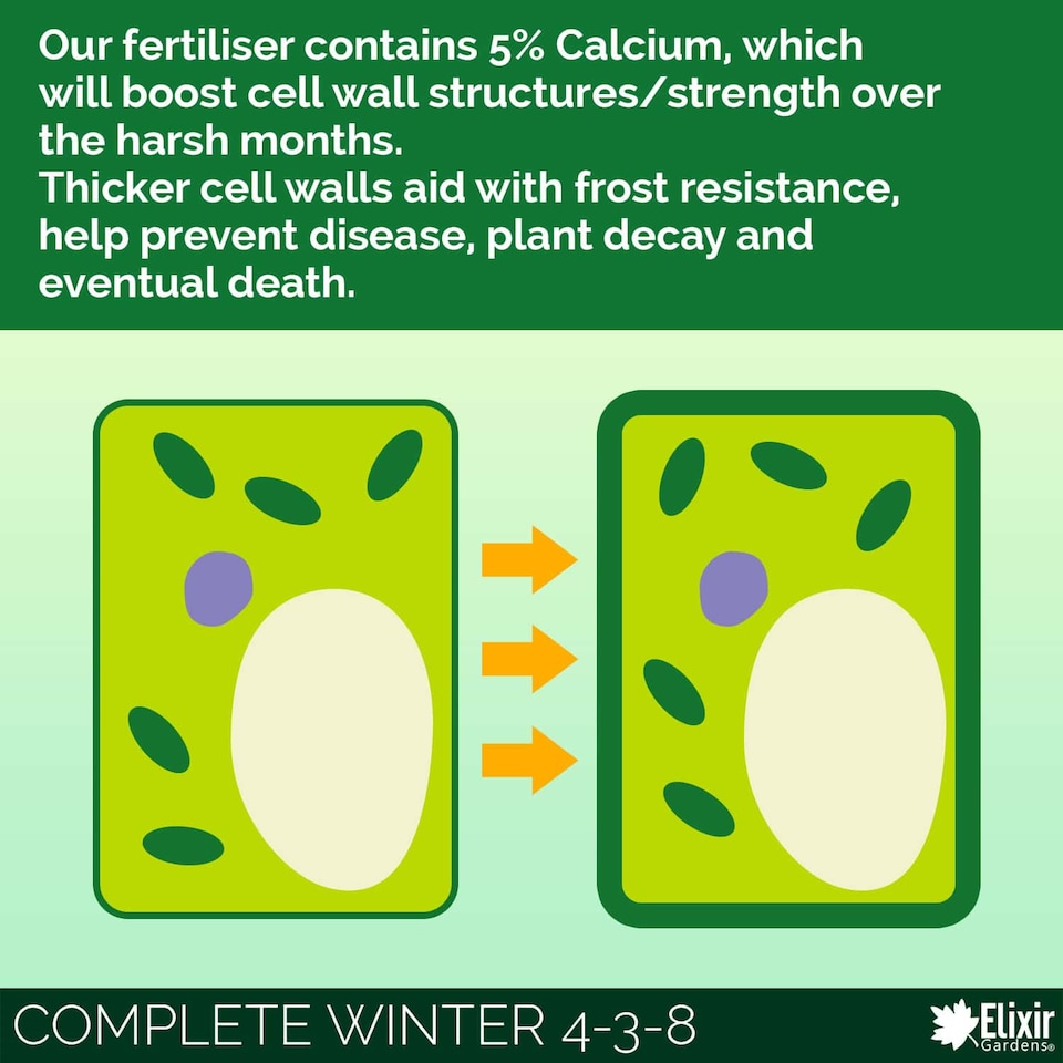 image 1 of Elixir Gardens Complete Winter & Autumn Lawn Feed/Fertiliser with Iron & Calcium 4-3-8+4Fe x 3kg Tub