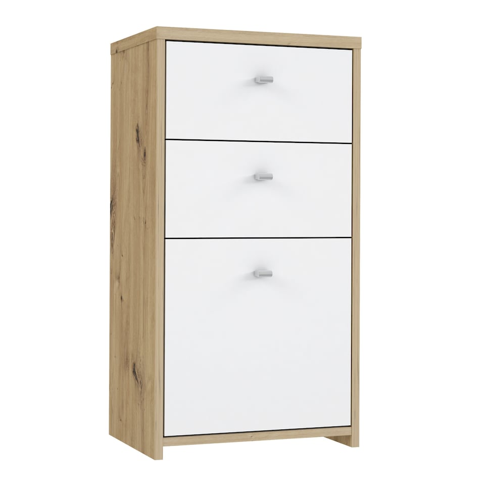 image 1 of Best Chest Storage Cabinet 2 Drawers 1 Door in Artisan Oak/White