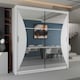 image 2 of Sleek Sliding Wardrobe 203cm with Curved Mirror Design | White, Black, Grey Finish White | White203cm 