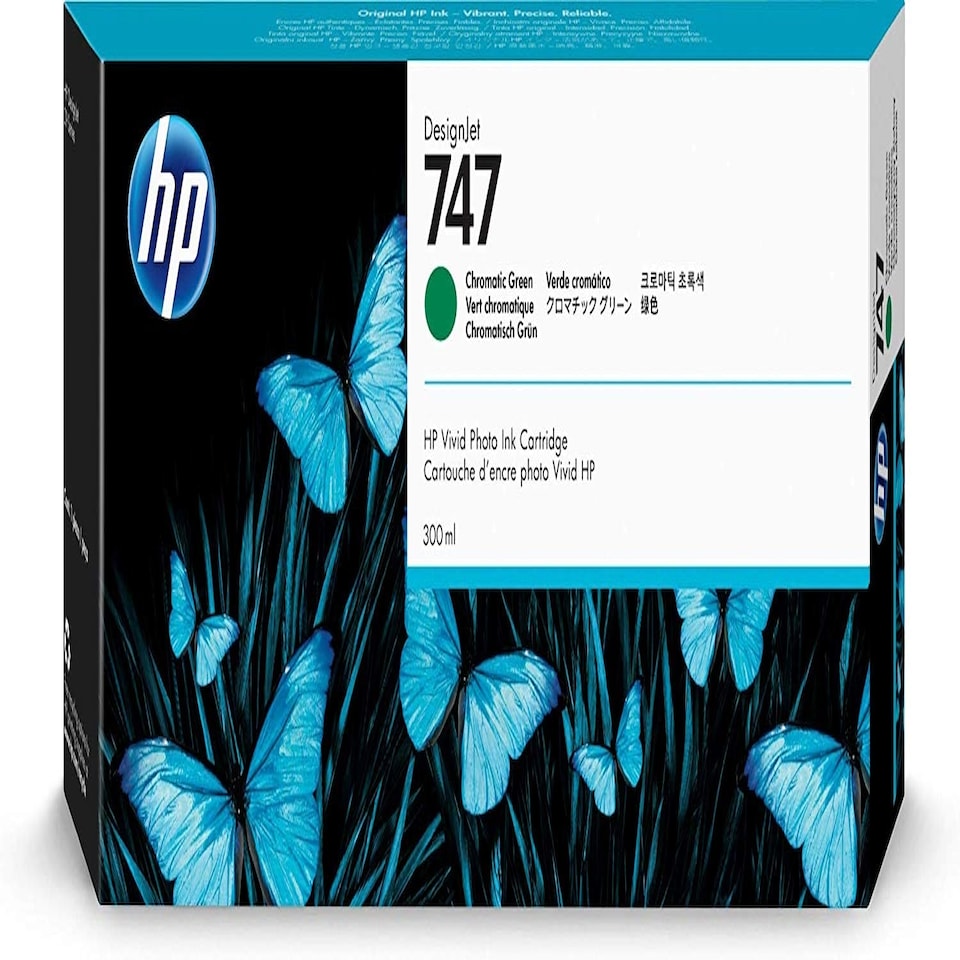 HP 747 Chromatic Green Standard Capacity Ink Cartridge 300ml - P2V84A N/A