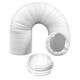 image 1 of SPARES2GO Cooker Hood Vent Hose 6 Metre 5" 5.9" Duct Pipe Extension Threaded Coupler Connector Ring Kit White