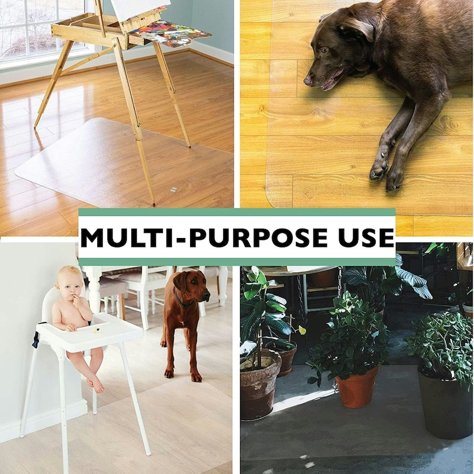 image 1 of Clear Chair Mat for Hard Floors, 75x120cm (2.5'x4'), Rectangular, High Impact Strength, Non-Slip, Non-Recycling Material Brand | Clear