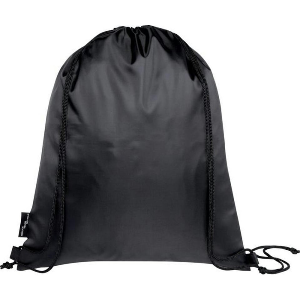 image 1 of Bullet Ash Foldable Recycled Drawstring Bag - Heather Grey/Solid Black - One Size Grey | One Size